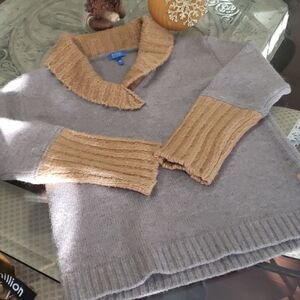 ESCADA WOMEN'S  Chunky two tone Merino Camel Angora Wool Sweater Large Old money